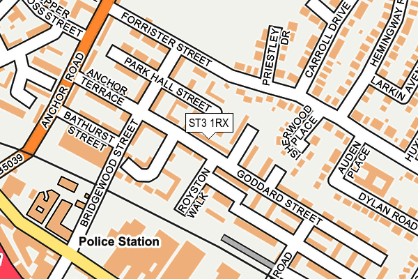 ST3 1RX map - OS OpenMap – Local (Ordnance Survey)