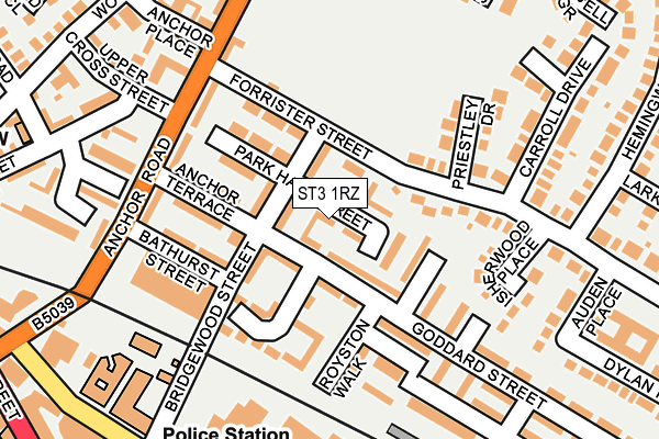ST3 1RZ map - OS OpenMap – Local (Ordnance Survey)