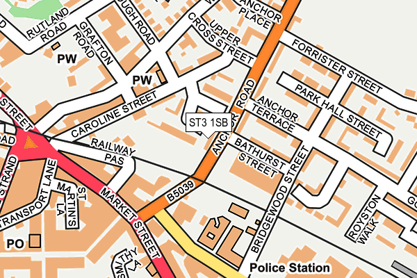 ST3 1SB map - OS OpenMap – Local (Ordnance Survey)