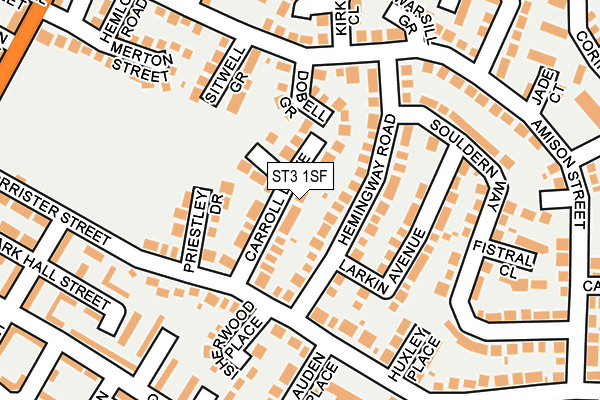 ST3 1SF map - OS OpenMap – Local (Ordnance Survey)