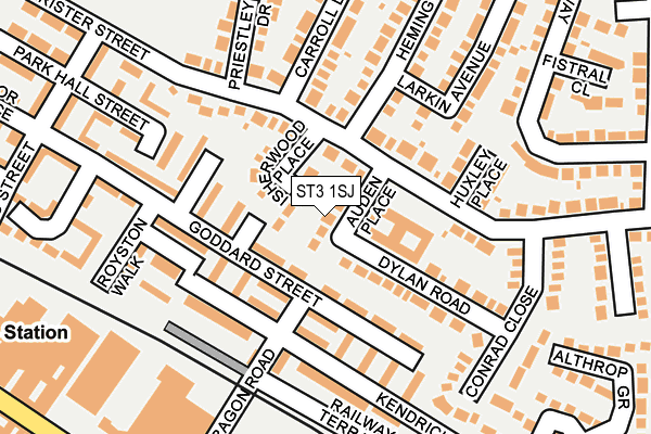 ST3 1SJ map - OS OpenMap – Local (Ordnance Survey)