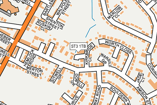 ST3 1TB map - OS OpenMap – Local (Ordnance Survey)