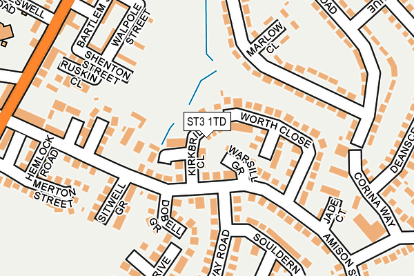 ST3 1TD map - OS OpenMap – Local (Ordnance Survey)
