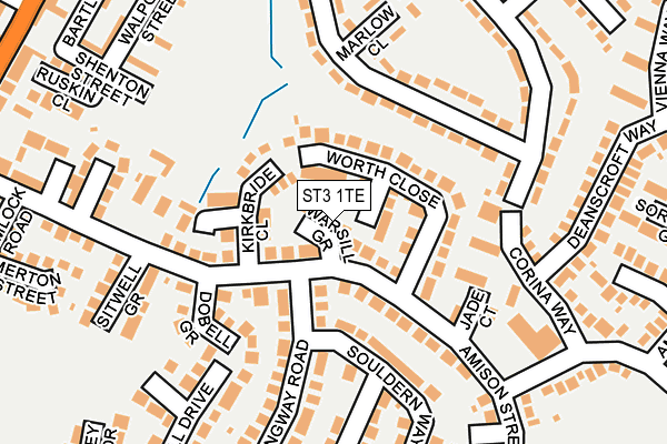 ST3 1TE map - OS OpenMap – Local (Ordnance Survey)