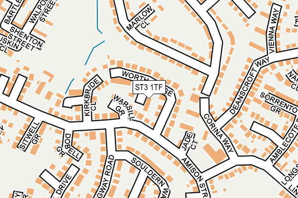 ST3 1TF map - OS OpenMap – Local (Ordnance Survey)