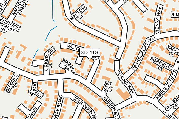 ST3 1TG map - OS OpenMap – Local (Ordnance Survey)