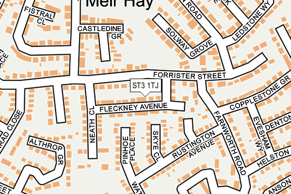 ST3 1TJ map - OS OpenMap – Local (Ordnance Survey)