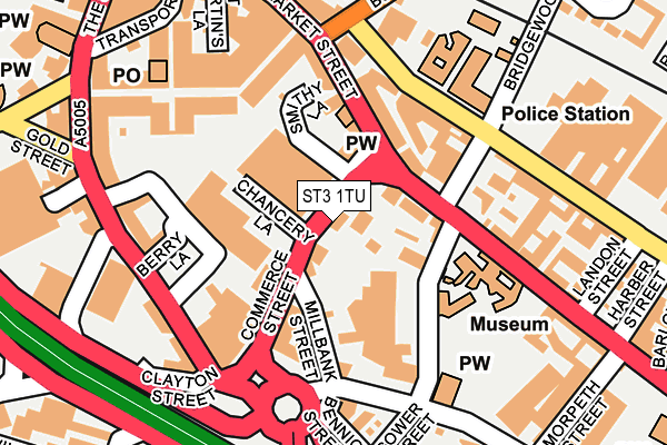 ST3 1TU map - OS OpenMap – Local (Ordnance Survey)