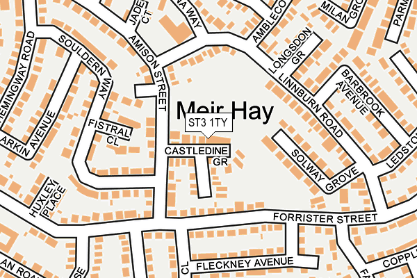 ST3 1TY map - OS OpenMap – Local (Ordnance Survey)