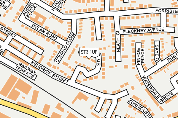 ST3 1UF map - OS OpenMap – Local (Ordnance Survey)