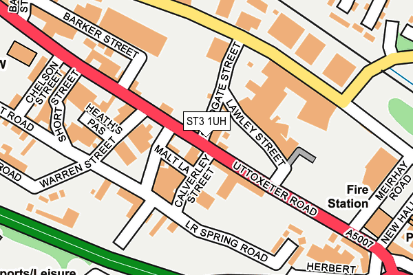 ST3 1UH map - OS OpenMap – Local (Ordnance Survey)
