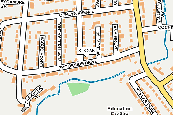 ST3 2AB map - OS OpenMap – Local (Ordnance Survey)