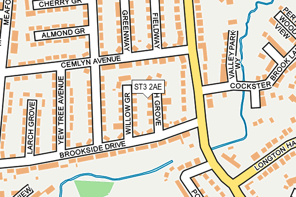 ST3 2AE map - OS OpenMap – Local (Ordnance Survey)