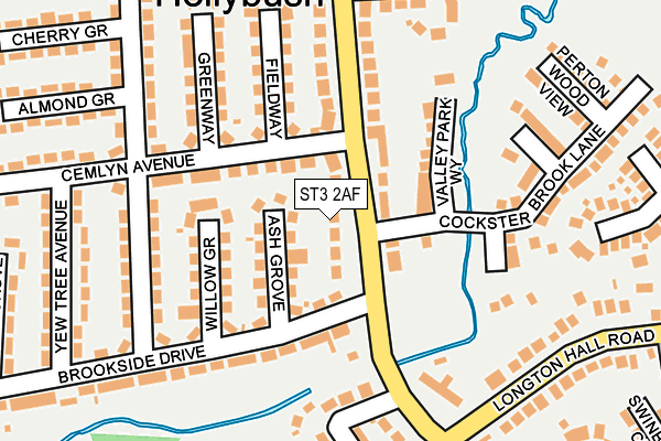 ST3 2AF map - OS OpenMap – Local (Ordnance Survey)