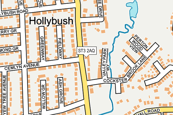 ST3 2AQ map - OS OpenMap – Local (Ordnance Survey)