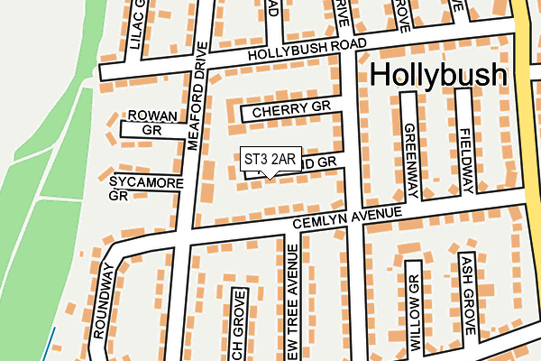 ST3 2AR map - OS OpenMap – Local (Ordnance Survey)