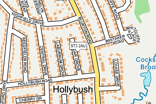 ST3 2AU map - OS OpenMap – Local (Ordnance Survey)