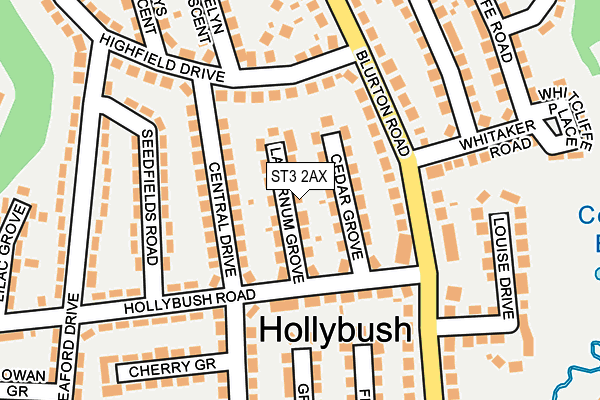 ST3 2AX map - OS OpenMap – Local (Ordnance Survey)