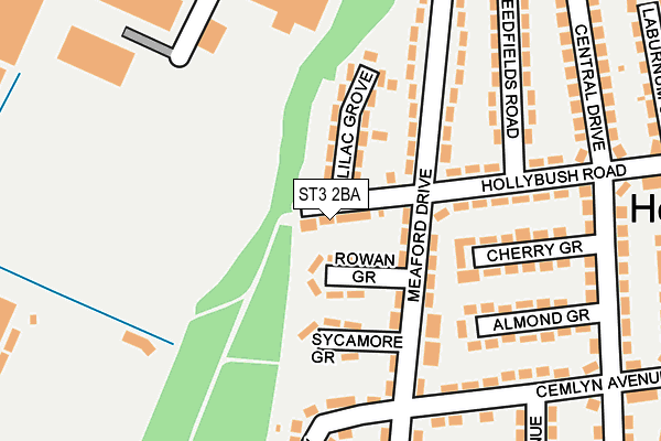 ST3 2BA map - OS OpenMap – Local (Ordnance Survey)