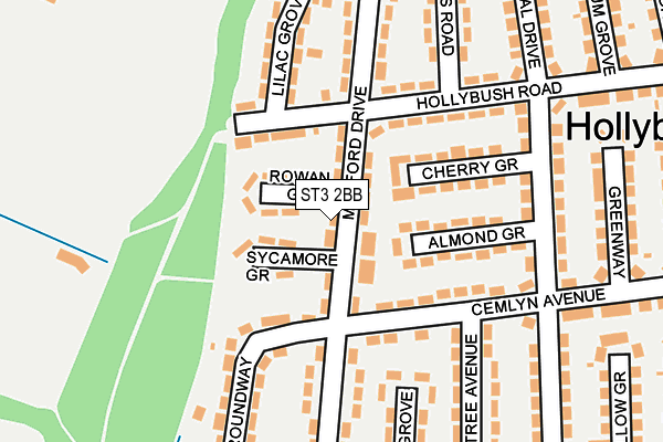 ST3 2BB map - OS OpenMap – Local (Ordnance Survey)