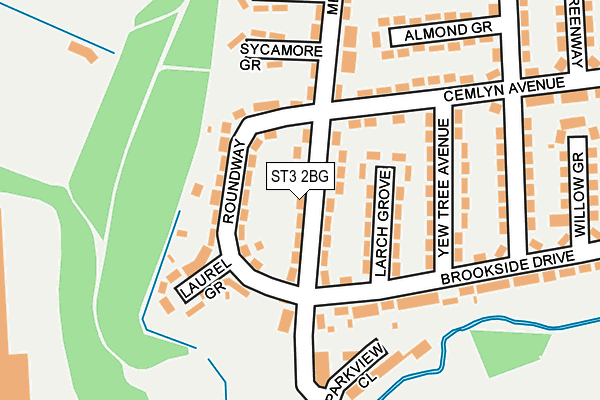 ST3 2BG map - OS OpenMap – Local (Ordnance Survey)