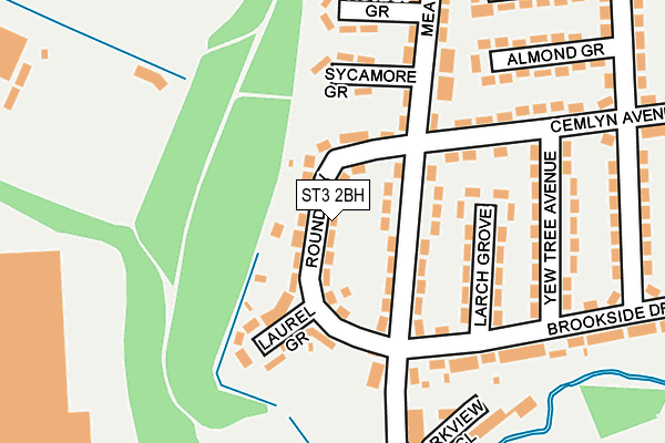 ST3 2BH map - OS OpenMap – Local (Ordnance Survey)