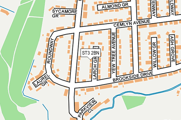 ST3 2BN map - OS OpenMap – Local (Ordnance Survey)