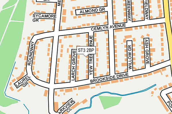 ST3 2BP map - OS OpenMap – Local (Ordnance Survey)