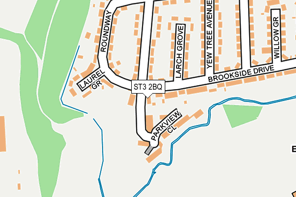 ST3 2BQ map - OS OpenMap – Local (Ordnance Survey)