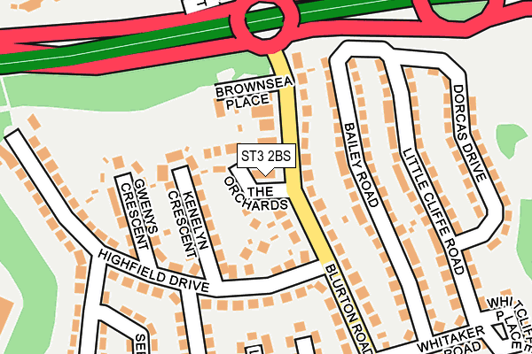 ST3 2BS map - OS OpenMap – Local (Ordnance Survey)