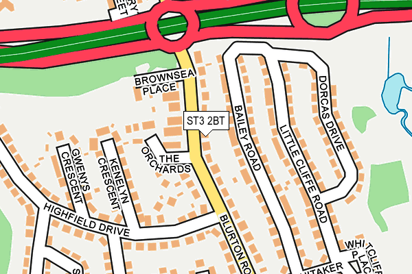 ST3 2BT map - OS OpenMap – Local (Ordnance Survey)