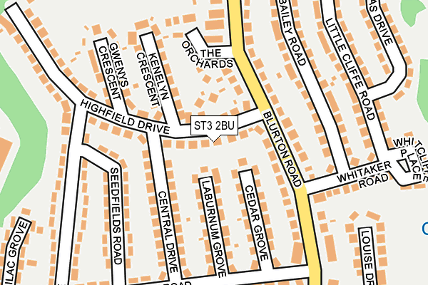 ST3 2BU map - OS OpenMap – Local (Ordnance Survey)