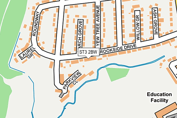 ST3 2BW map - OS OpenMap – Local (Ordnance Survey)