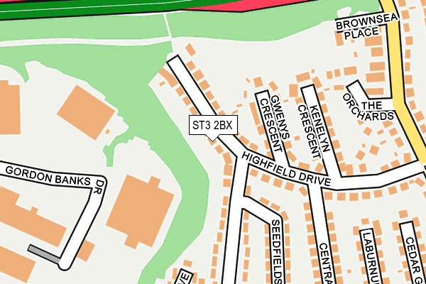 ST3 2BX map - OS OpenMap – Local (Ordnance Survey)