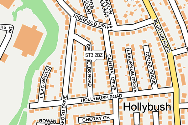 ST3 2BZ map - OS OpenMap – Local (Ordnance Survey)