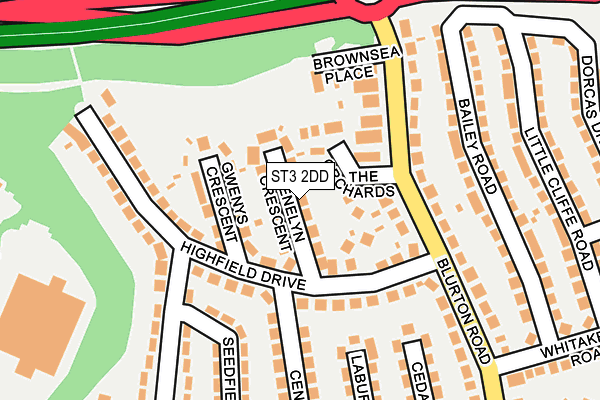 ST3 2DD map - OS OpenMap – Local (Ordnance Survey)