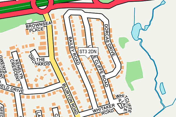 ST3 2DN map - OS OpenMap – Local (Ordnance Survey)