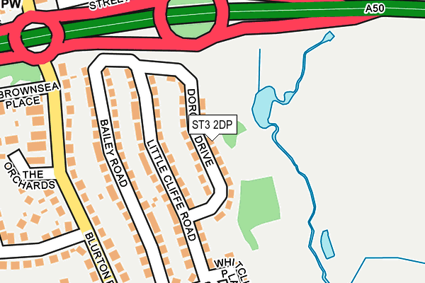 ST3 2DP map - OS OpenMap – Local (Ordnance Survey)