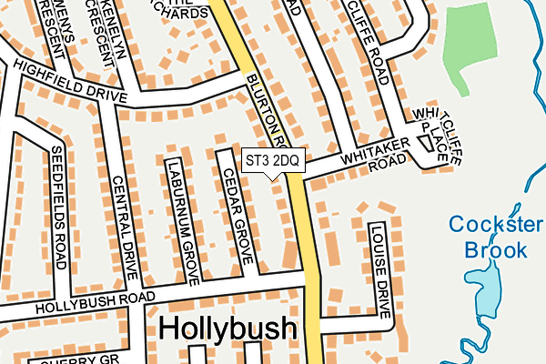 ST3 2DQ map - OS OpenMap – Local (Ordnance Survey)