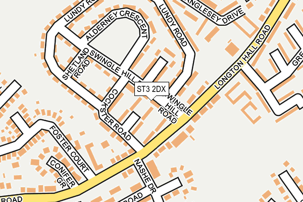 ST3 2DX map - OS OpenMap – Local (Ordnance Survey)