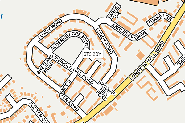 ST3 2DY map - OS OpenMap – Local (Ordnance Survey)