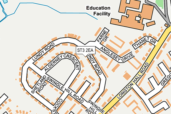 ST3 2EA map - OS OpenMap – Local (Ordnance Survey)