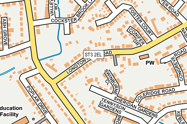 ST3 2EL map - OS OpenMap – Local (Ordnance Survey)