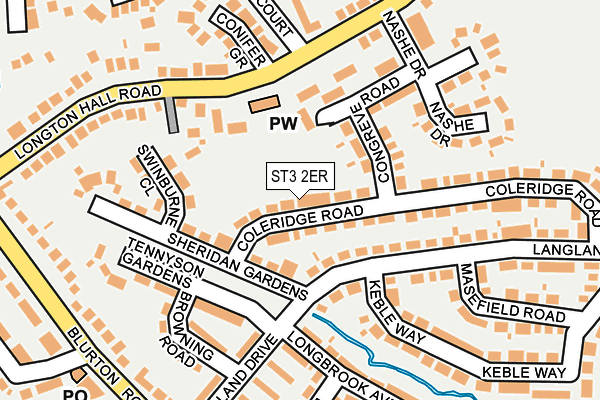 ST3 2ER map - OS OpenMap – Local (Ordnance Survey)