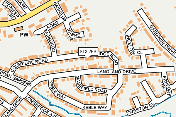 ST3 2ES map - OS OpenMap – Local (Ordnance Survey)