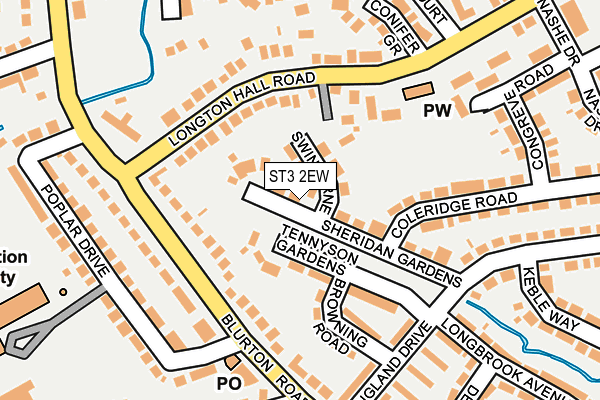 ST3 2EW map - OS OpenMap – Local (Ordnance Survey)