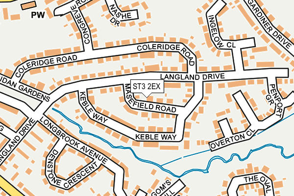 ST3 2EX map - OS OpenMap – Local (Ordnance Survey)