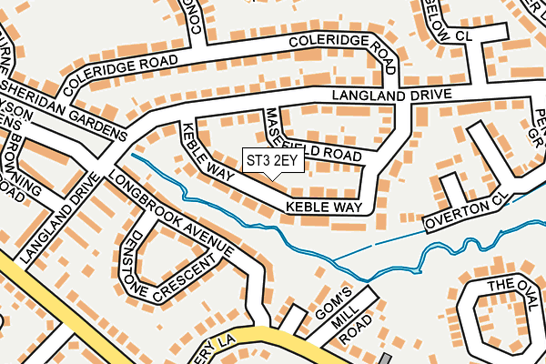 ST3 2EY map - OS OpenMap – Local (Ordnance Survey)