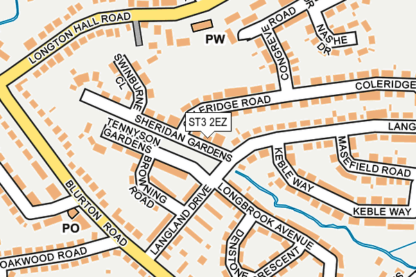 ST3 2EZ map - OS OpenMap – Local (Ordnance Survey)
