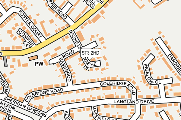 ST3 2HD map - OS OpenMap – Local (Ordnance Survey)